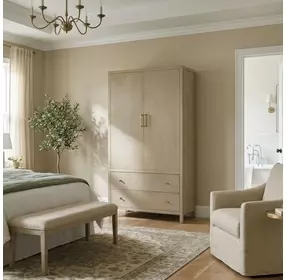 Nora Antique Taupe 2 Drawer Armoire