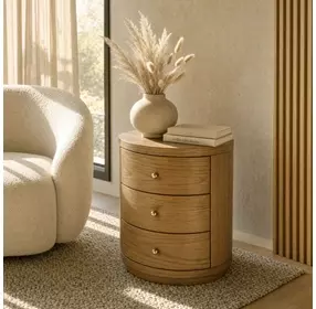 Nora Light Natural Round End Table