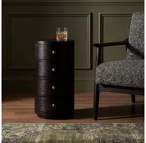 Nora Antique Coffee Round 4 Drawer End Table