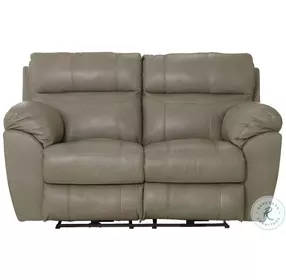 Costa Putty Leather Lay Flat Power Reclining 69" Loveseat