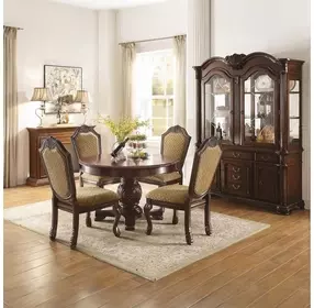 Chateau De Ville Espresso 4 Door Buffet and Hutch with LED