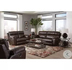 Costa Chocolate Leather Lay Flat Power Reclining Loveseat