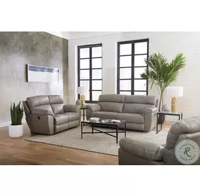 Costa Putty Leather Lay Flat Power Reclining Sofa