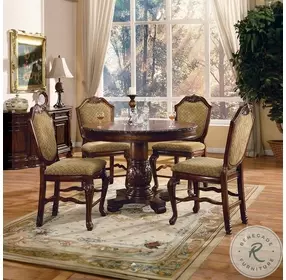 Chateau De Ville Fabric and Espresso Counter Height Chair Set of 2
