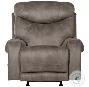 Recharger Charcoal Rocker Power Recliner with Power Headrest