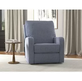 Lullaby Denim Auto Glide Power Recliner with Power Headrest and USB Charging