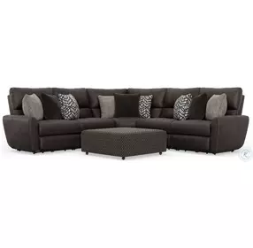 Royster Sable Deep Seat Power Reclining Sectional with Cocktail Ottoman