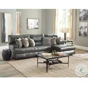 Como Steel Leather 3 Piece Power Reclining Modular Sectional with RAF Chaise