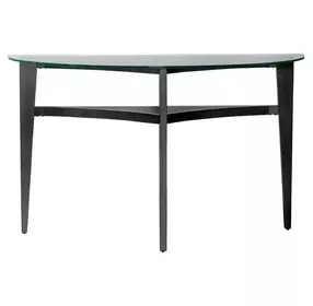 Verano Espresso Demilune Glass Top Sofa Table