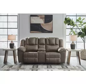 Knoxlee Driftwood 82" Reclining Loveseat with Console