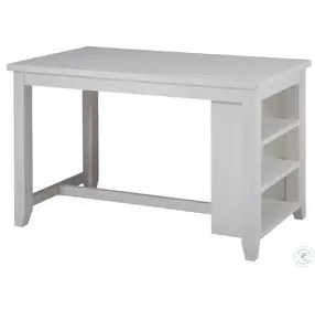 Madaket Distressed Posh White Shelf Storage Counter Height Dining Room Set