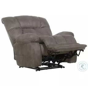 Dawkins Charcoal Lay Flat Power Recliner with Oversized Comfort Footrest