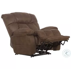 Dawkins Chocolate Lay Flat Power Recliner with Oversized Comfort Footrest