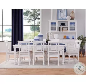 Cottage Traditions Clean White Cottage Leg Extendable Rectangle Dining Table