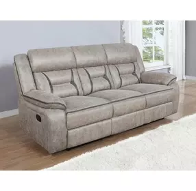 Greer Taupe Reclining 87" Sofa