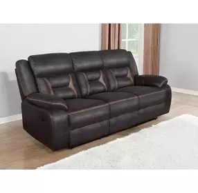 Greer Dark Brown Reclining 87" Sofa