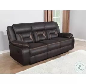 Greer Dark Brown Reclining Living Room Set