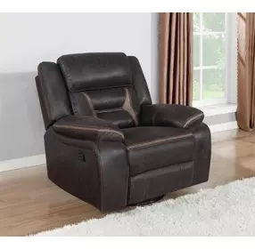 Greer Dark Brown Swivel Glider Recliner