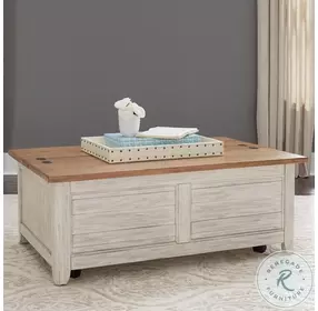 Farmhouse Reimagined Antique White And Chestnut Storage Trunk