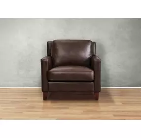 Arden Chestnut Leather Upholstered Accent Chair