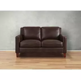 Arden Chestnut Leather 60" Loveseat