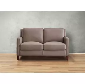 Arden Taupe Leather 60" Loveseat