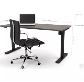 Bestar Bark Gray 30" Electric Height Adjustable Table