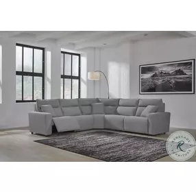 Modmax Salt And Pepper Performance Fabric 5 Piece Power Reclining Sectional