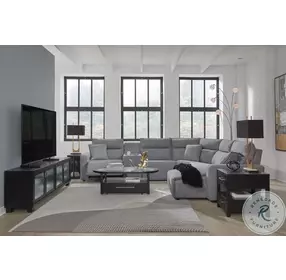 Modmax Salt And Pepper Performance Fabric 6 Piece Power Reclining Sectional with RAF Chaise