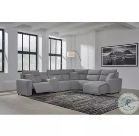 Modmax Salt And Pepper Performance Fabric 6 Piece Power Reclining Sectional with RAF Chaise