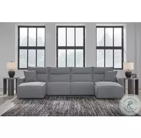 Modmax Salt And Pepper Performance Fabric 4 Piece Power Reclining Sectional with Chaise