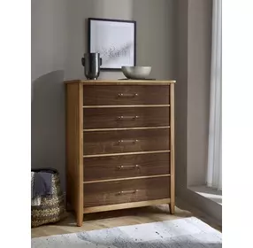 Nordhaven Clear Maple and Nordic Walnut 5 Drawer Chest