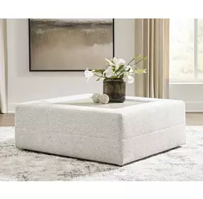 Stonecroft Manor Snowstone Upholstered Square Oversized Accent Ottoman