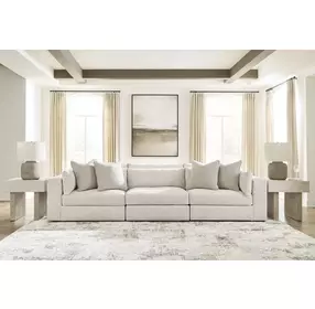 Stonecroft Manor Snowstone 3 Piece Modular Sectional Sofa with Pillows