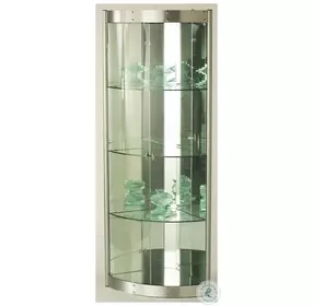 6617 Silver Corner Curio Cabinet with LED Lights
