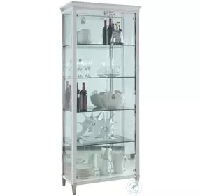 6652 Clear Glass And Polished Stainless Steel Curio Cabinet