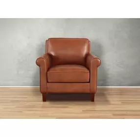 Lachlan Nutmeg Leather Upholstered Accent Chair