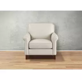 Lachlan Vanilla Leather Upholstered Accent Chair
