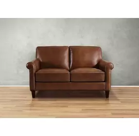 Lachlan Pecan Leather 60" Loveseat