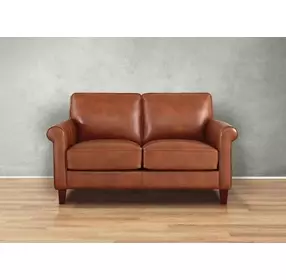 Lachlan Nutmeg Leather 60" Loveseat