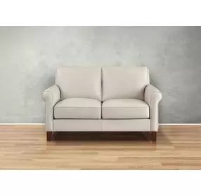 Lachlan Vanilla Leather 60" Loveseat