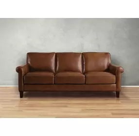 Lachlan Pecan Leather 84" Sofa