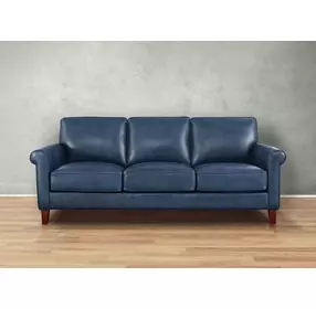 Lachlan Navy Leather 84" Sofa