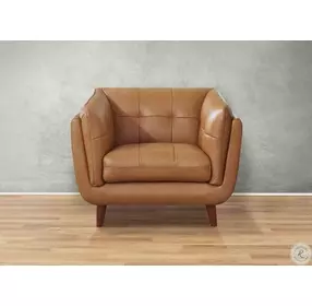 Sorella Cinnamon Leather Upholstered Accent Chair
