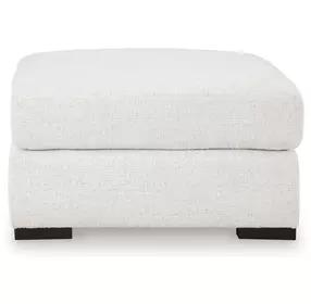 Wynncroft Manor Chalk Performance Fabric Upholstered Square Accent Ottoman