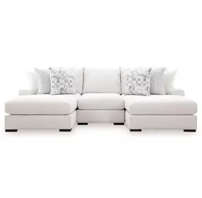 Wynncroft Manor Chalk Performance Fabric 3 Piece Modular Double Chaise Sectional
