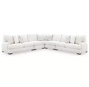 Wynncroft Manor Chalk Performance Fabric 5 Piece Modular Sectional