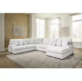 Wynncroft Manor Chalk Performance Fabric 5 Piece Modular Sectional with LAF Chaise