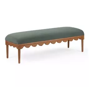 Oodle Green Performance Fabric Upholstered Accent Bench