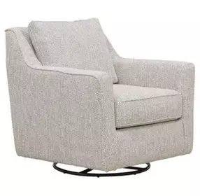 Contour Natural Beige Performance Fabric Upholstered Swivel Glider Accent Chair